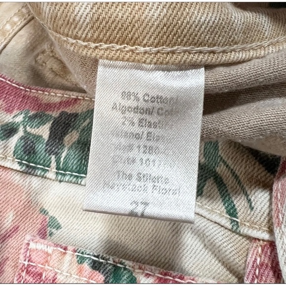 Current Elliot Sz 27 Watercolor Floral Print Cropped Jeans Womens RARE - Picture 12 of 13